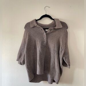 Teddy brown short sleeve sweater